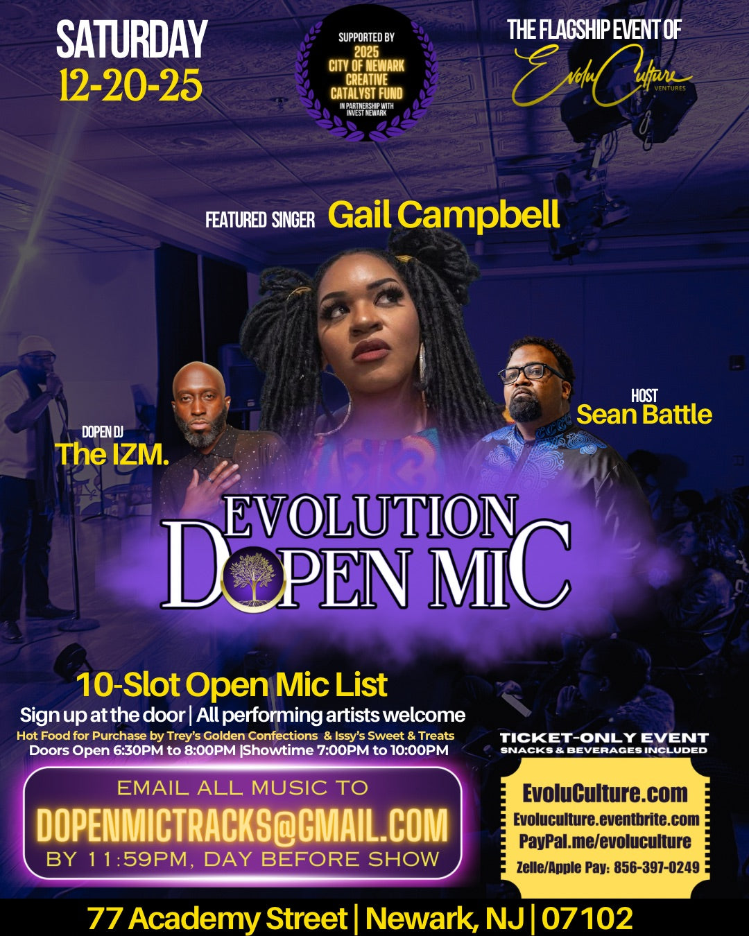 Evolution Dopen Mic 12/20 (Feat. Gail Campbell)—-$10 Early Bird Tickets till Black Friday
