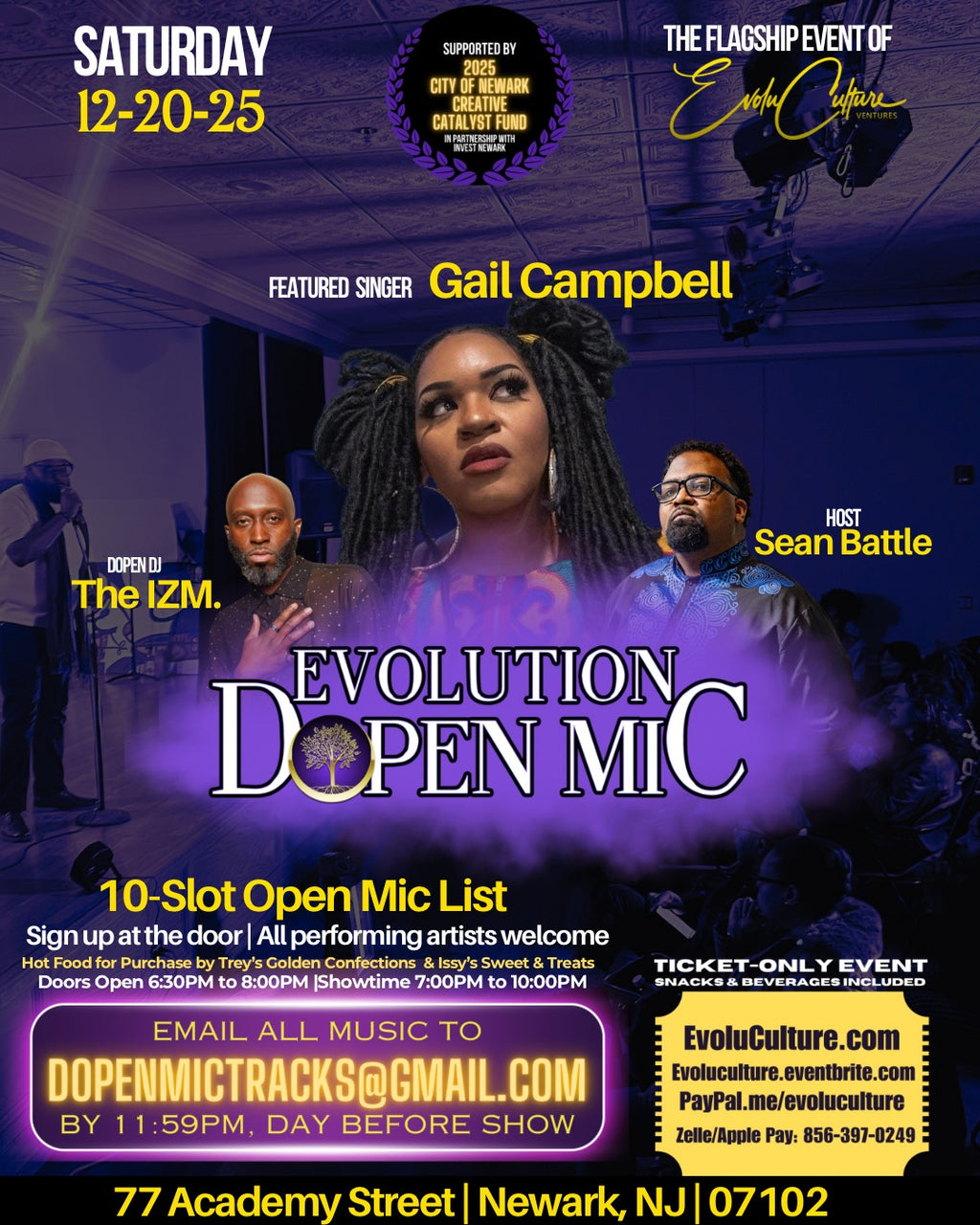 Evolution Dopen Mic 12/20 (Feat. Gail Campbell)—-$10 Early Bird Tickets till Black Friday