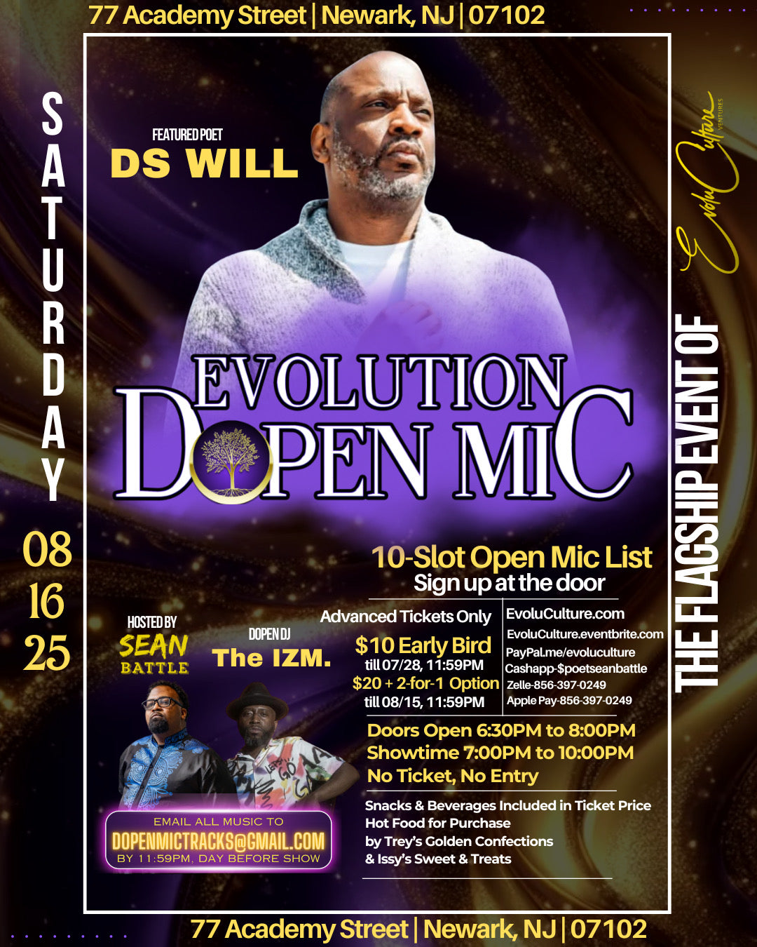 Evolution Dopen Mic 8/16 (Feat. DS Will)—-AUTOMATIC DISCOUNT AT CHECKOUT FOR EVERY 2 TICKETS