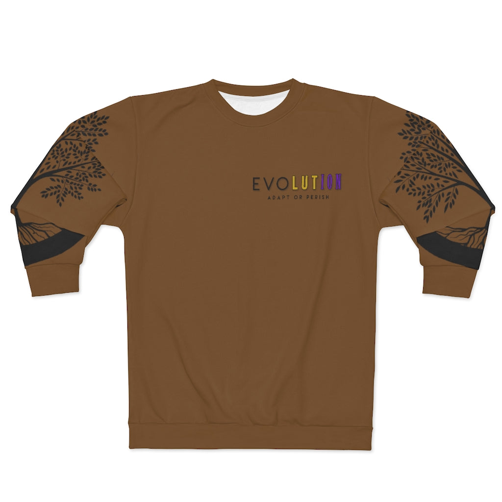 Evolution Brown AOP Unisex Sweatshirt