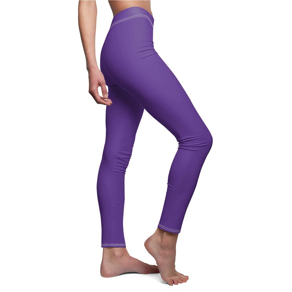 Logo Women's Cut & Sew Casual Leggings (Purple)