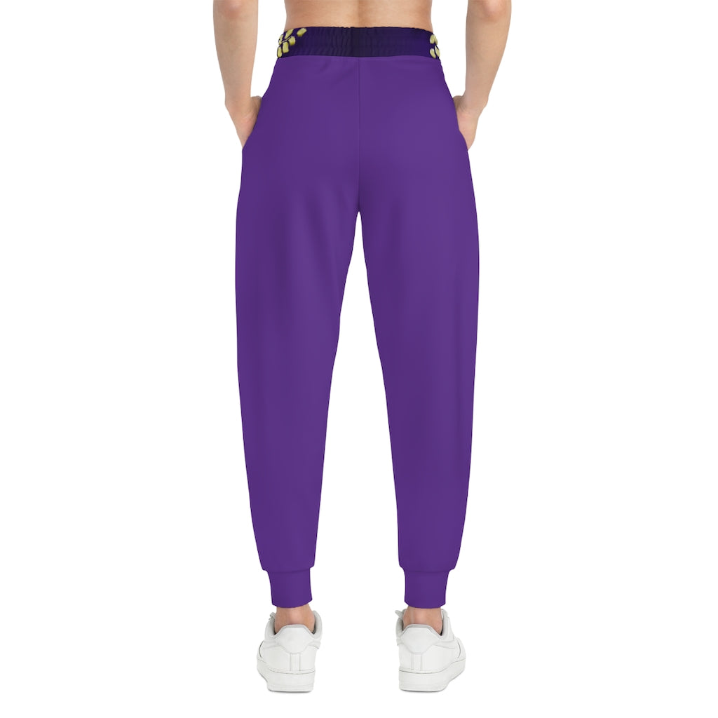 Catch These Vibes (Gold Letters) Purple Athletic Joggers (AOP)