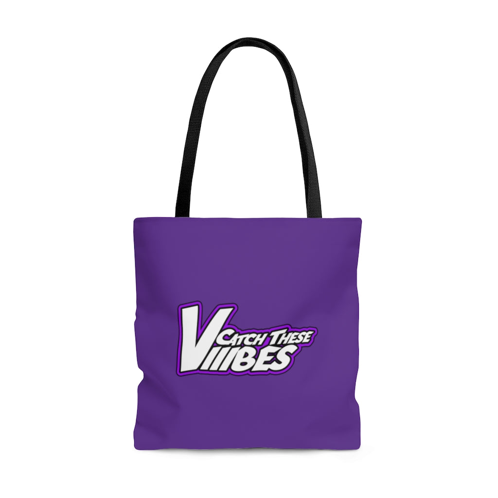 Catch These Vibes Purple AOP Tote Bag