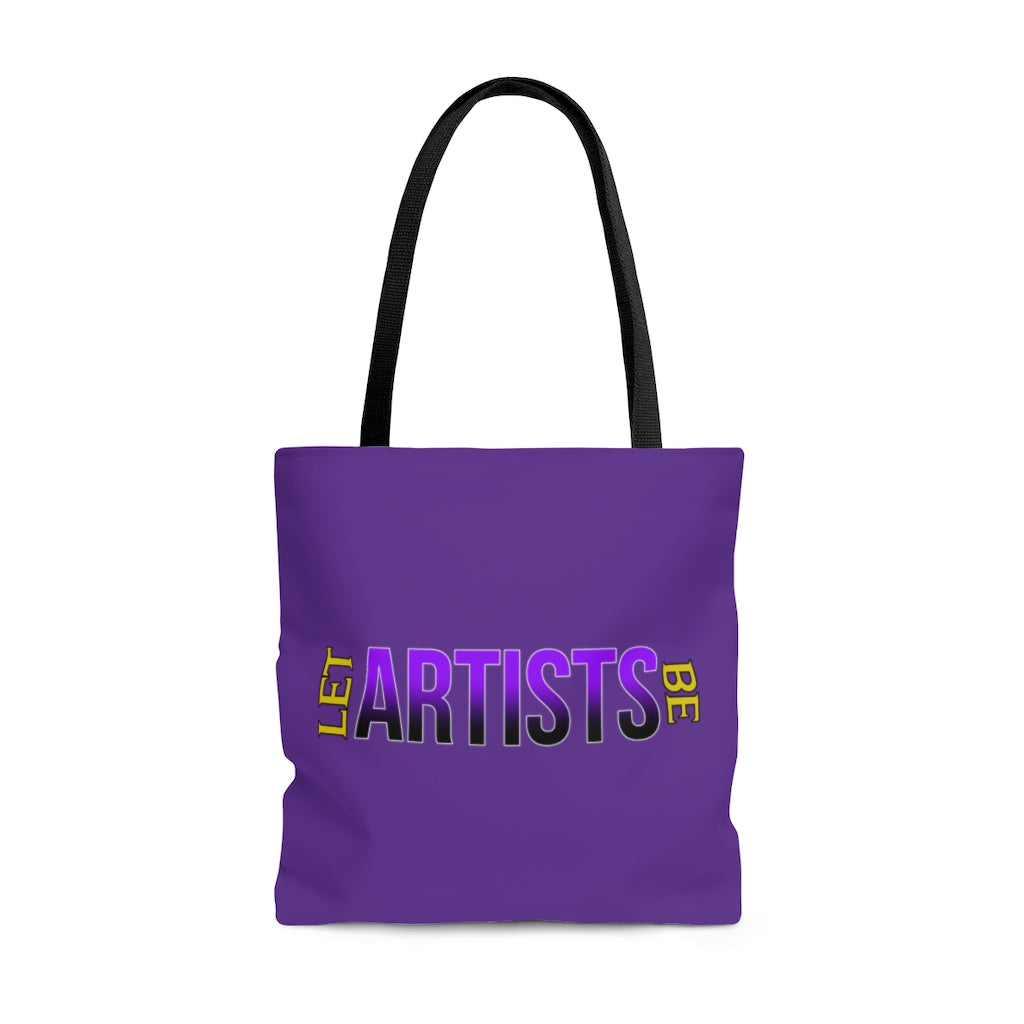 Let Artists Be Purple AOP Tote Bag