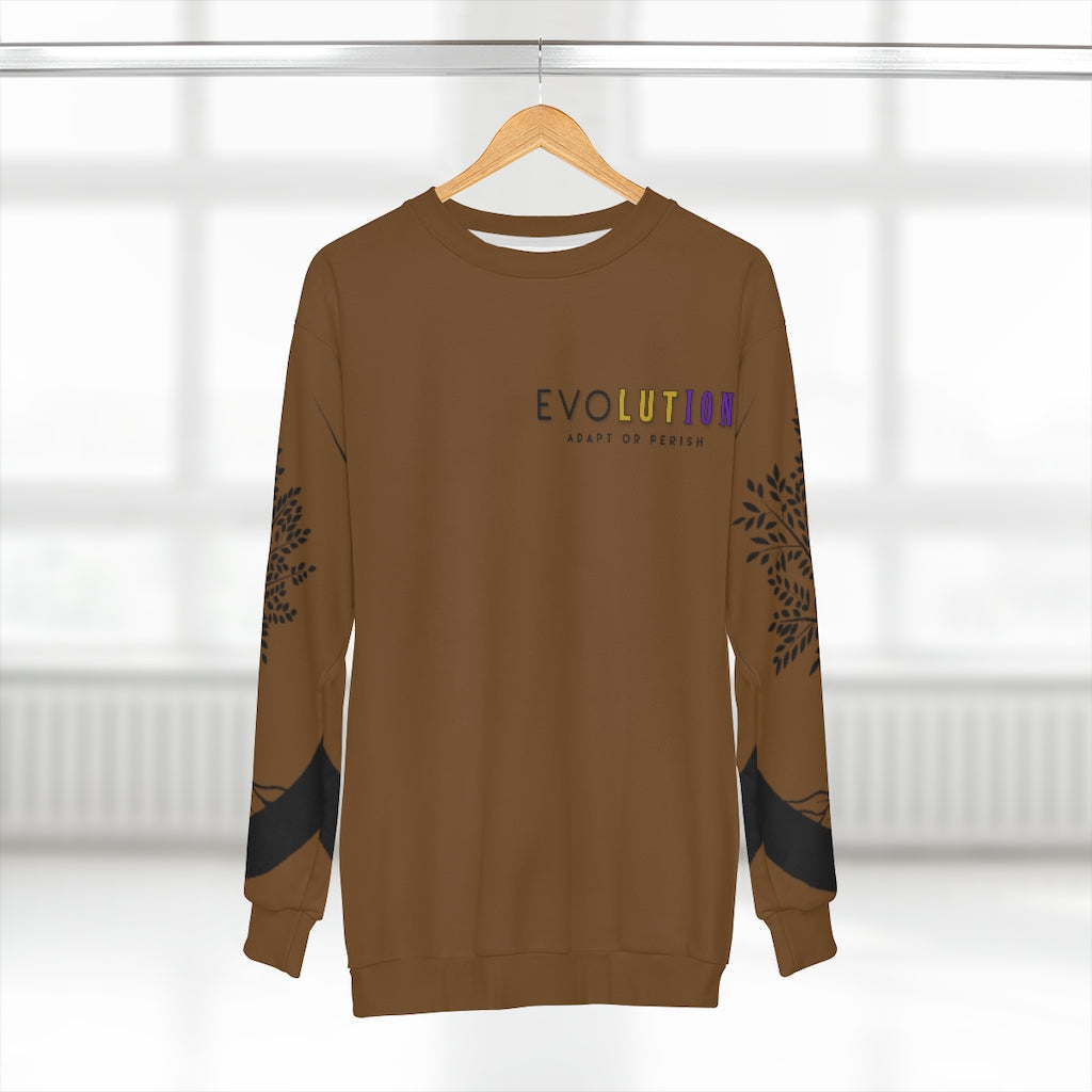Evolution Brown AOP Unisex Sweatshirt