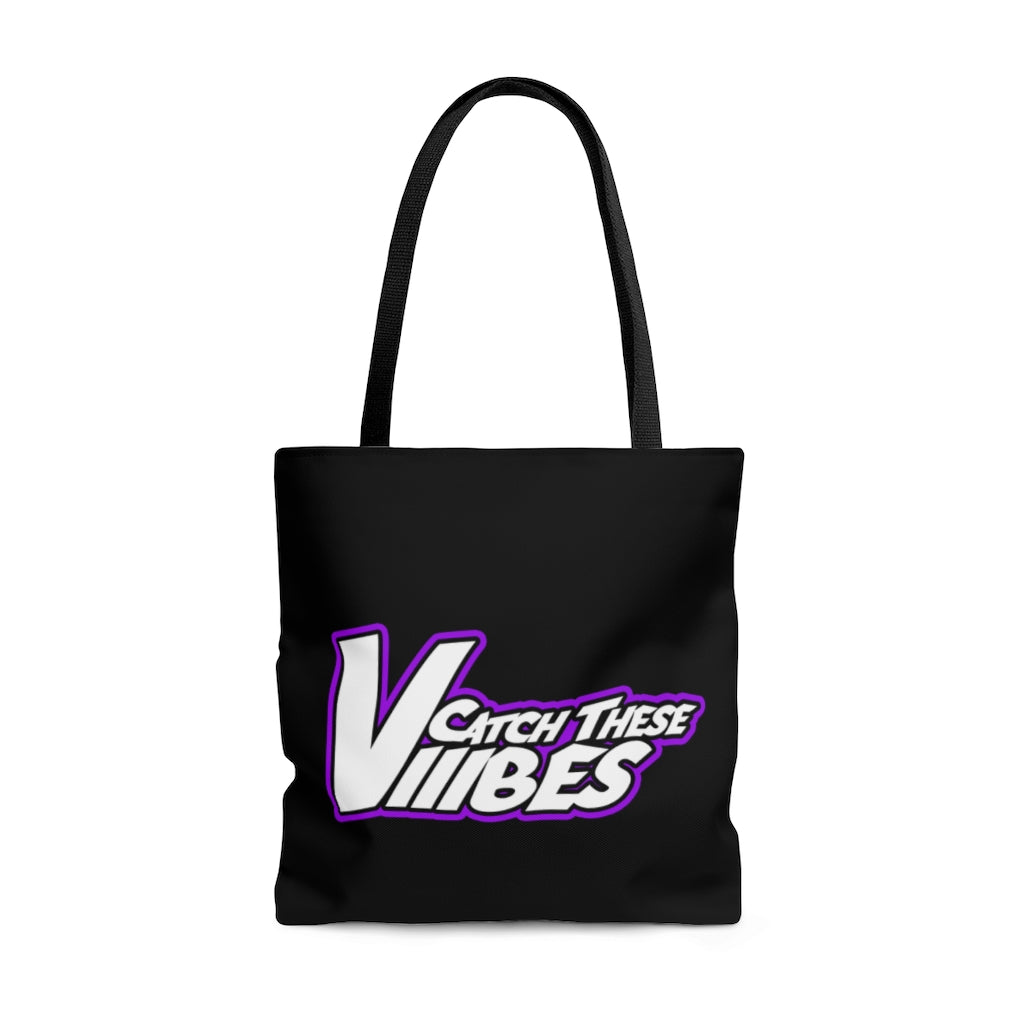 Catch These Vibes Black AOP Tote Bag