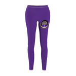 Logo Women's Cut & Sew Casual Leggings (Purple)